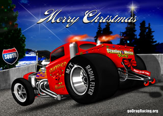 Hot Rod Christmas card Blow Out  Download A Large Card