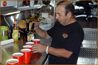 Pouring out The Mix Into The Red Solo Cups